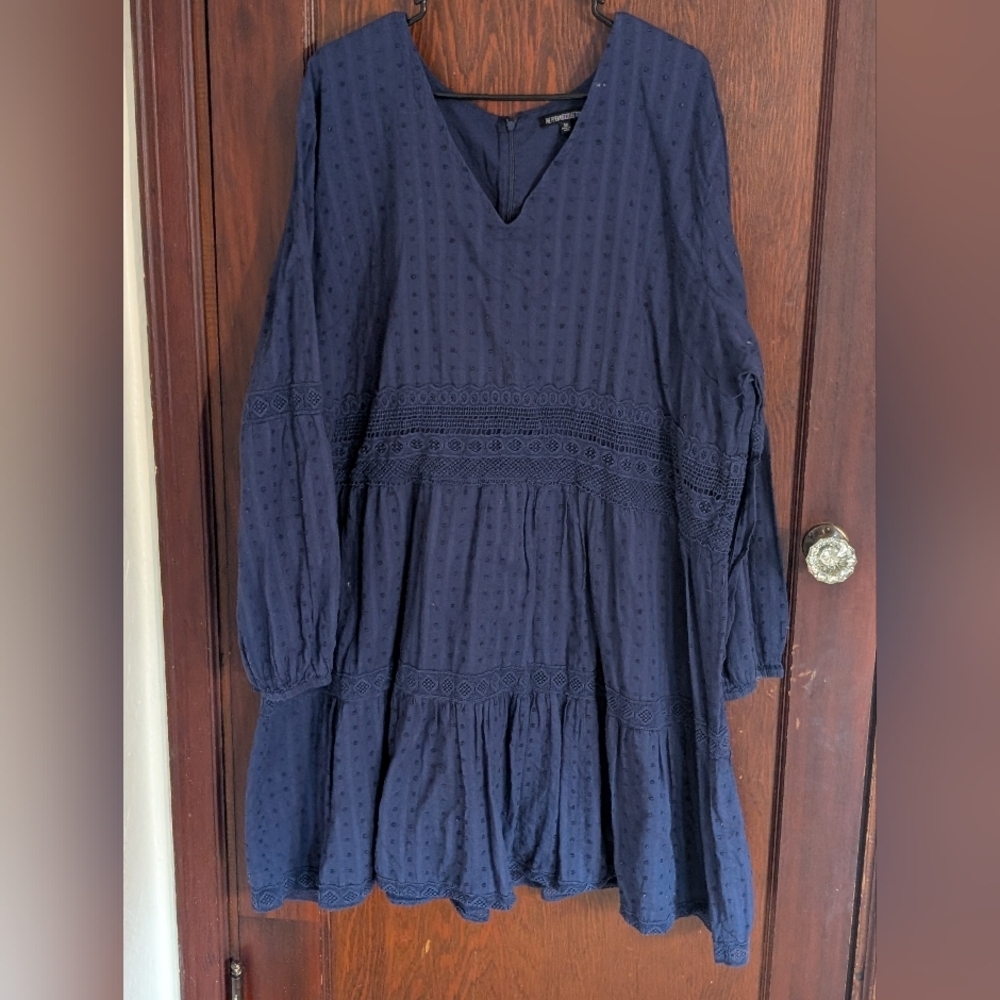 The Pryamid Collection Blue Long Sleeve Dress Size 3X